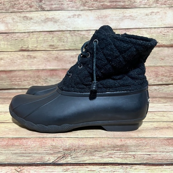 Sperry Shoes - Sperry Black Wool Quilted Duck Boots